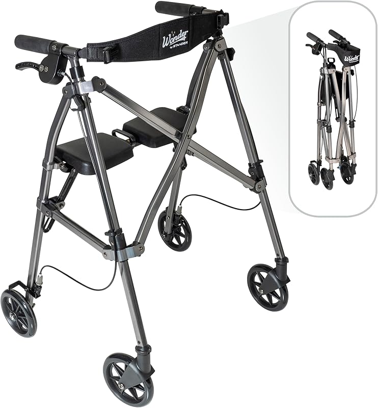 Able Life Rollator Lightweight  Folding Black Walnut