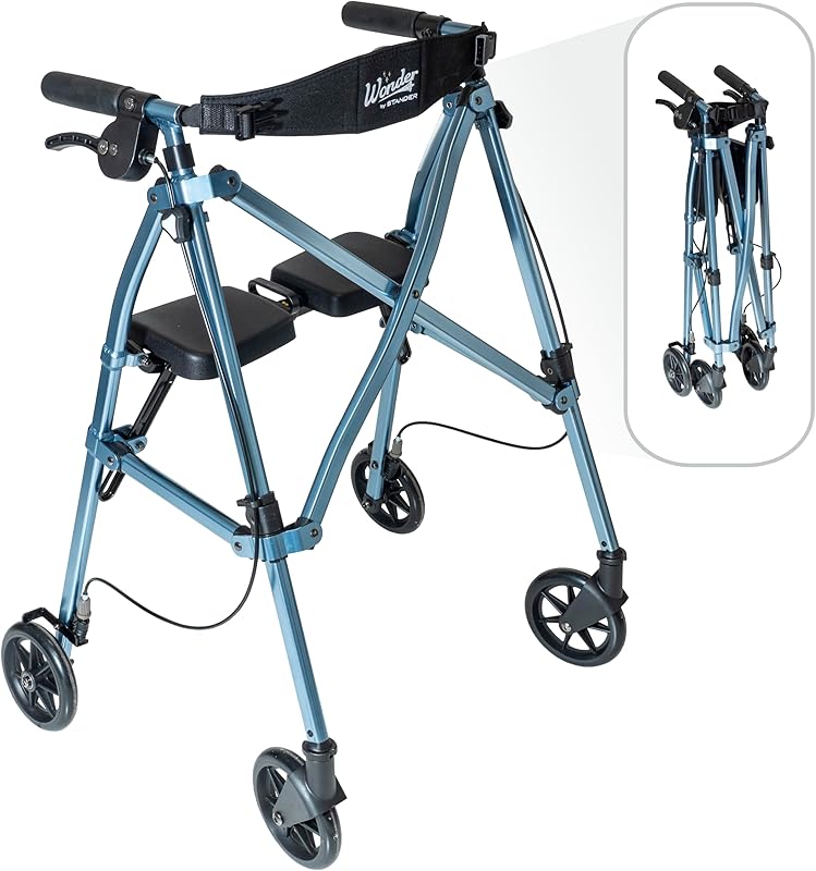 Able Life Rollator Lightweight Folding Cobalt Blue
